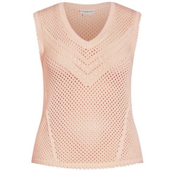 City Chic Weave Spirit Starling Reine V-Neck Vest Peachy Top - 14W - NEW - Picture 1 of 15